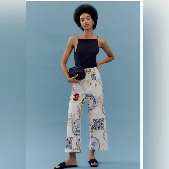 - Anthropologie Maeve Colette cropped pants - Picture 1 of 3